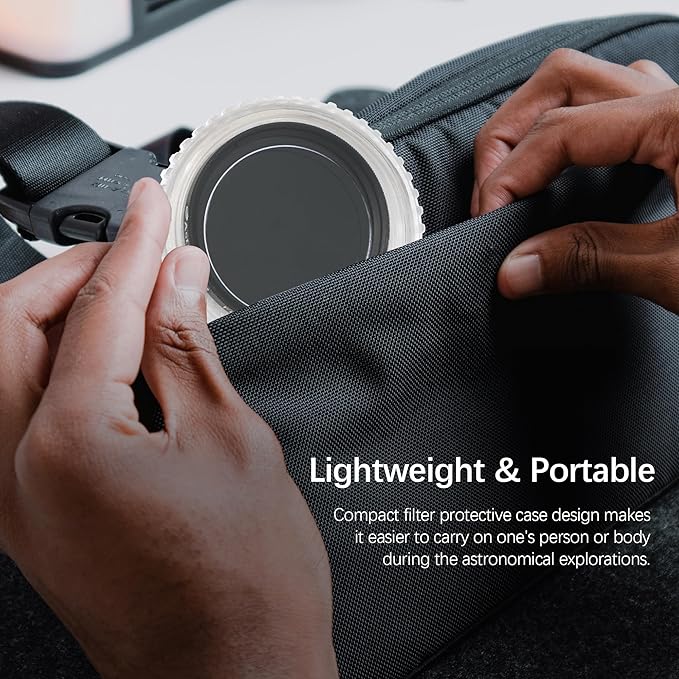 Astromania Telescope Moon Filter 2 inch, Neutral Density Telescope Filter ND96-0.9 with 13% Light Transmission Reduces Moon Glare&Enhances Lunar Crater Detail, Work with Telescope Accepts 2" Eyepieces