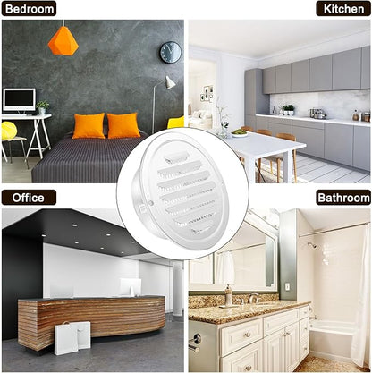 Zonon 12 Pcs Stainless Steel Soffit Vents 4 Inch Round Dryer Vent Cover with Mesh Screen for Home Outdoor Bathroom Wall Ceiling Outside Exterior Exhaust (White)