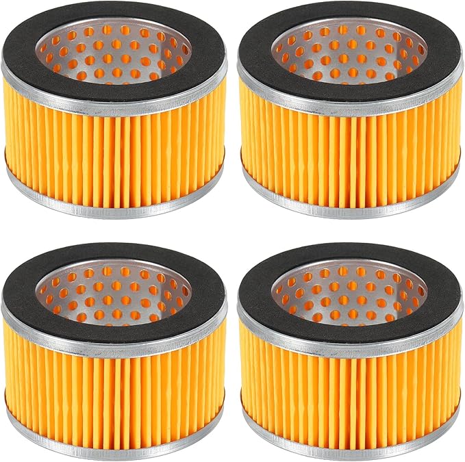 PATIKIL 3.2 x 2 Inch Air Compressor Intake Paper Filter 4 Pack Piston Type Air Filter Elements Replacement for Blowers Generators Filter Particles to Reduce Noise, Yellow