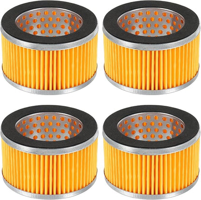 PATIKIL 3.2 x 2 Inch Air Compressor Intake Paper Filter 4 Pack Piston Type Air Filter Elements Replacement for Blowers Generators Filter Particles to Reduce Noise, Yellow