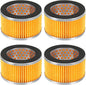 PATIKIL 3.2 x 2 Inch Air Compressor Intake Paper Filter 4 Pack Piston Type Air Filter Elements Replacement for Blowers Generators Filter Particles to Reduce Noise, Yellow