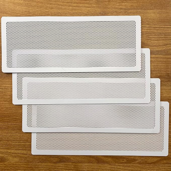 White Floor Register Vent Screen Cover 4"x10" Magnetic, Perfect for Wall/Ceiling/Floor Air Vent Filters (4-Packs)