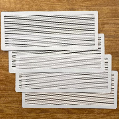 White Floor Register Vent Screen Cover 4"x10" Magnetic, Perfect for Wall/Ceiling/Floor Air Vent Filters (4-Packs)