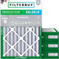 Filterbuy 24x25x4 Air Filter MERV 8 Essential Dust & Allergy Defense (4-Pack), Electrostatic Pleated HVAC AC Furnace Filters Replacement, Made in USA (Actual Size: 23.75 x 24.75 x 3.63)