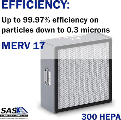 HEPA Filter for Model 300 Sentry Air Systems – MERV 17 Air Filter for Fume Extractors, Fume Hoods, Portable Clean Rooms, and Air Cleaners – 99.97% efficiency down to 0.3 microns