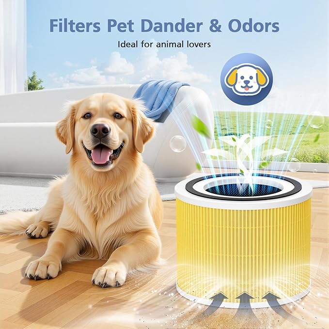 240 Pet Care Replacement Filter Compatible with Puro 240 Air Purifier and HEPA 14 Air Purifier, 3-in-1 HEPA 14 and Activated Carbon HP-14 filter for 99.97% Air Pollutants, Odor and Smoke, 2 Pack