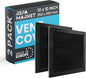 Repa Market 10 x 10 Inch (Outer) Black Square Air Vent Cover - Pack of 2 Plastic Fresh Air Intake Vent - AC Cover with Nylon Mesh Screen, Wall, Ceiling HVAC Return Air Register, Modern Soffit Vents