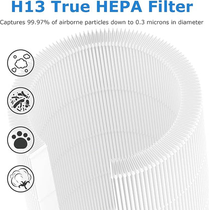 3 Pack H7126 Replacement Filter for GoveeLife H7126 Mini Air Purifier,3-in-1 H7126-RF H13 True HEPA Filter with Activated Carbon and 6 pcs Aroma Pads