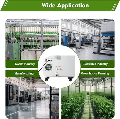 Agricultural Ultrasonic Humidifier, 110V 300W Agricultural Humidifier with 10 Atomizing Discs & 160m³/H Air Flow, Cool Mist Machine with Humidity Sensor and Water Filter for Warehouse Greenhouse