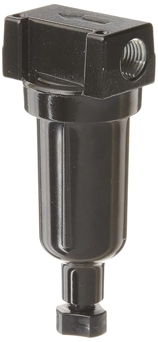 Parker 14F13BB Compressed Air Filter, Removes Particulate, Metal Bowl, Manual Drain, 5 Micron, 24 scfm, 1/4" NPT