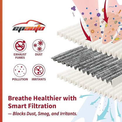 EPAuto CP743 (CF10743) Cabin Air Filter, Replacement for Infiniti Q50, Q45, Q60, QX80, EX35, FX35, G37, Nissan GT-R, Armada, Titan, Chrysler Town Country, Dodge Grand Caravan, VW Routan Fits 2002-2025
