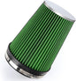 6" 152mm Cold Air Intake Filter Clamp-On Replacement High Flow Inlet Air Filter High Performance Washable Cone Filter 9" Tall Green