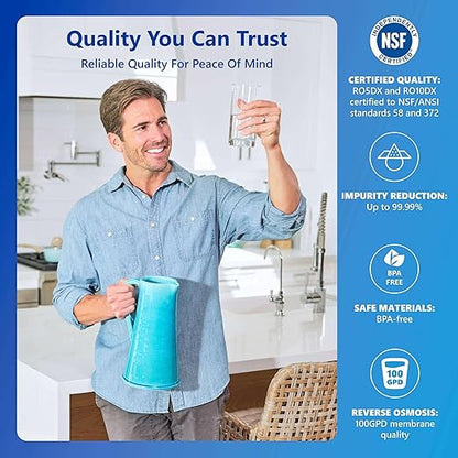 Express Water Reverse Osmosis Ultraviolet Water Filtration System – 100 GPD (Modern Chrome Faucet)