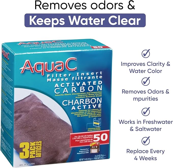 AquaClear 50 HOB Maintenance & Replacement Filter Media Kit, Including Gokul Brands Mesh Bags(AquaClear Activated Carbon, BioMax Media, Filter Foam Insert)