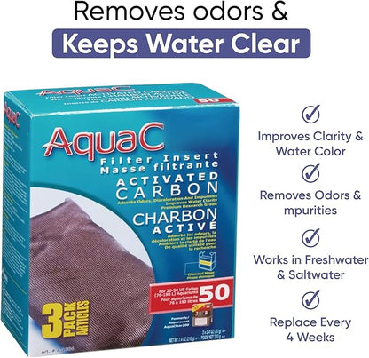 AquaClear 50 HOB Maintenance & Replacement Filter Media Kit, Including Gokul Brands Mesh Bags(AquaClear Activated Carbon, BioMax Media, Filter Foam Insert)