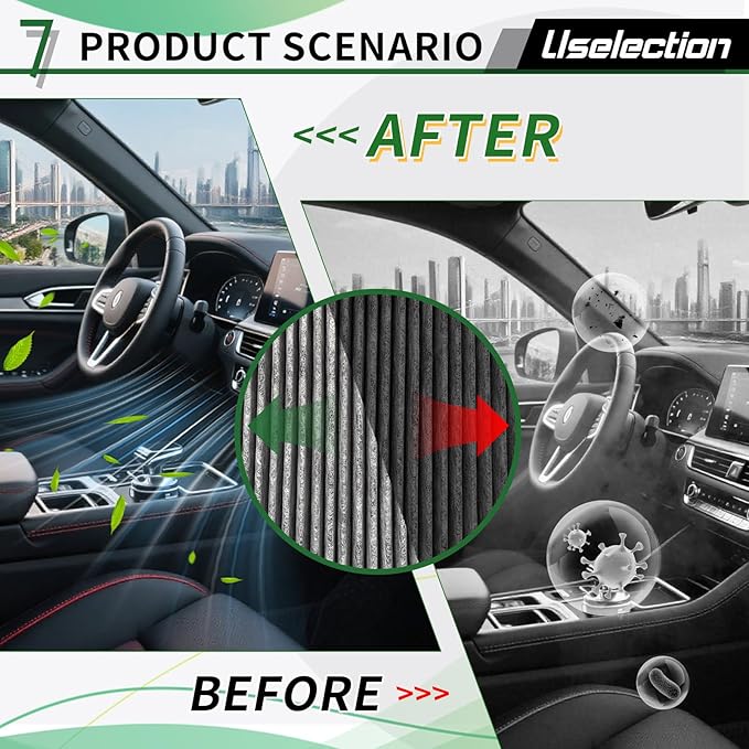Cabin Engine Air Filter W/Activated Carbon Kit for Explorer (2012-2019), Police Interceptor Sedan/Utility (2013-2019).Replaces FP68, AE9Z-19N619-A,CF11176,FA-1884,7T4Z-9601-A