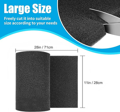 AQUANEAT 2 Pack Aquarium Bio Sponge Filter Media Pad Cut-to-Size Open Cell Foam Sheet for Fish Tank Sump (28" x 11" x 0.5")