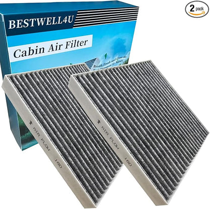 Carbon 2 Pack BW160 Cabin Air Filter for Tucson (16-21),Kona (18-22), Veloster(2019-21),VELOSTER N (2019-21),VENUE(2020-22),Sportage (2017-22),SELTOS(2021-2022),Soul(2020-2022),Replace CF12160