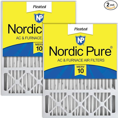 Nordic Pure 20x25x5 (Actual Size: 19 3/4 x 24 3/4 x 4 3/8) Lennox X6673 X6675 Replacement MERV 10 Air Filters 2 Pack