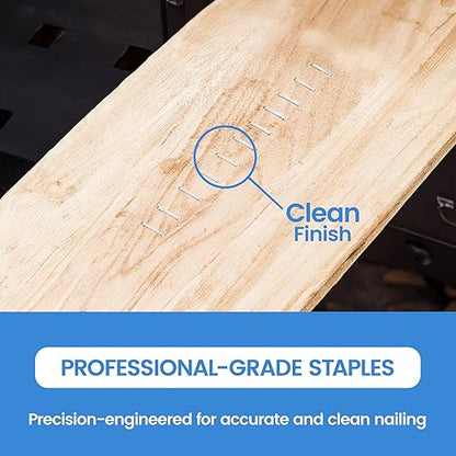 meite Staples for Staple Gun, 3/8 Inch Length Heavy Duty T-50 Staples, Galvanized, 20 Gauge 3/8" Crown, Compatible with T-50 Staple Gun, Ideal for Upholstery, Construction, Furniture (1,512 Counts)