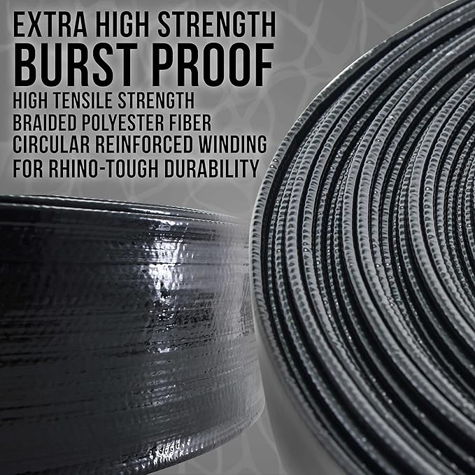 U.S. Pool Supply Pool Backwash Hose 2 Inch Diameter x 25 Feet - Discharge Hose for Pump, Sand Filter & Sump Pump Hoses - Burst Resistant Lay Flat Drainage Hoses for Inground & Above Ground Pools
