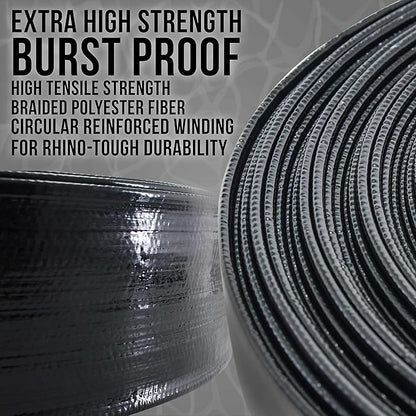 U.S. Pool Supply Pool Backwash Hose 2 Inch Diameter x 25 Feet - Discharge Hose for Pump, Sand Filter & Sump Pump Hoses - Burst Resistant Lay Flat Drainage Hoses for Inground & Above Ground Pools