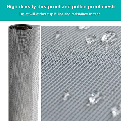 High Density dustproof and Pollen Proof net Window Screen mesh Used to Replace Screen Windows and Doors (Grey high-Density mesh,200''×70.8''(508×180cm)