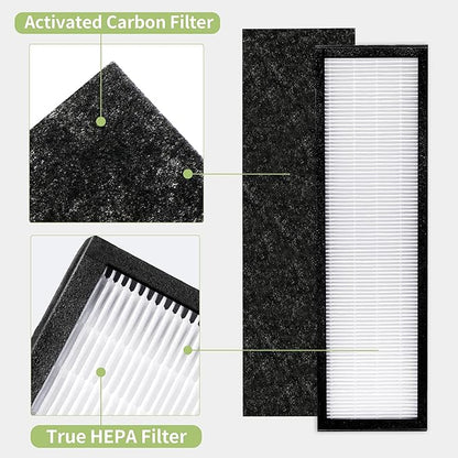 Filter C FLT5000 Filter Compatible with Germ-Guardian True Hepa Filter Air Puri-fier AC5250PT AC5000E AC5300B AC5350W, 2 HEPA and 6 Pre-Filter