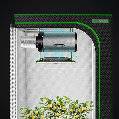 MELONFARM Air Filtration Kit 4", Built-in 14cm Fan Low Nois Carbon Filter with 12-Speed Controller, 8' Ducting, Cooling & Ventilation System for Grow Tents, Indoor Gardening, Hydroponics 4“x12.6"