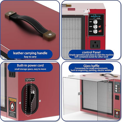 Portable Air Filtration System - Tabletop Dust Collectors (580-780CFM) for Woodworking, Movable Air Filter with Strong Vortex Fan, Benchtop Dust Collection Systems for Garage Works Shop