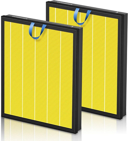 Vital 200S Pet Care Replacement Filter for LEVOIT Vital 200S and Vital 200S-P Air Purifier, True HEPA and Activated Carbon Filter, Vital 200S-RF-PA, 2 Pack, Yellow