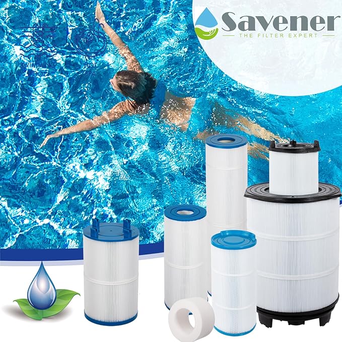 Savener® 27002-0100S Pool Filter Cartridges, Replaces Sta-Rite 27002-0100S Pool and Spa D.E. Filter, Compatible with Sta-Rite PLM100 and System 2 Modular Media, with Air Bleed Assembly, 100 Sq. Ft