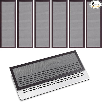 6 Pack Strong Magnetic Floor Vent Cover - PVC Mesh Register for Wall Ceiling Floor Catch Debris Hair Insect (Black, 4 x 12 Inch)