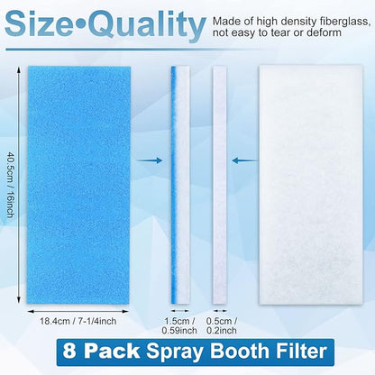 Nuenen 8 Pieces Paint Booth Filter Airbrush Booth Filter Spray Airbrush Spray Exhaust Replace Paints Filters Double-Layer for Painting Craft Tents System Project
