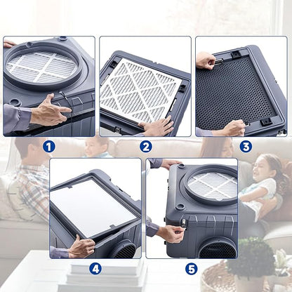 Air Scrubber Active Carbon Filters Compatible with Mounto, BlueDri, VEVOR and Dri-Eaz Air Purifier, Compatible with Part HEPA500 & BD-AS-550 & F301H, 16'' x 16'' x 1'' inches（3 Pack）