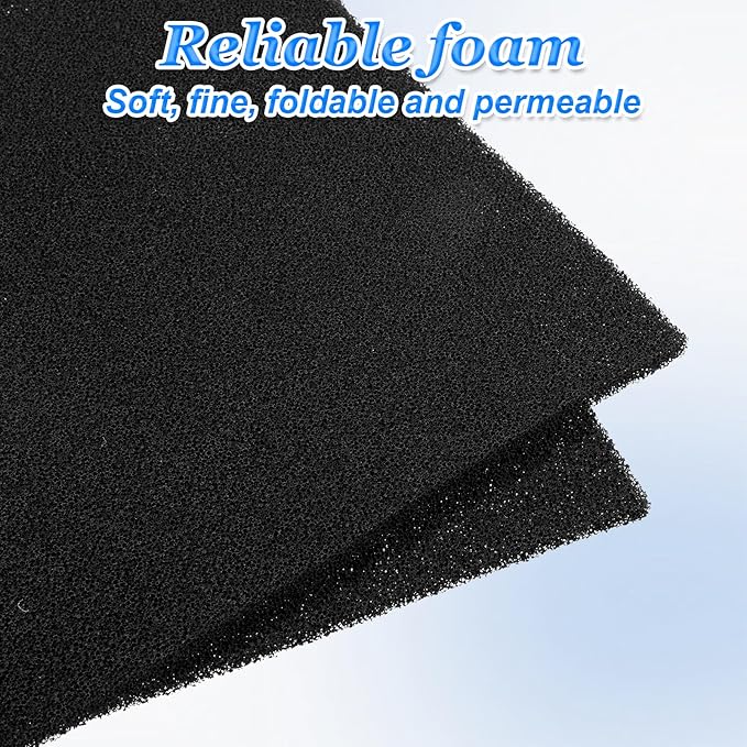 2 Pack Aquarium Bio Sponge Filter Pad, 40 PPI Fish Tank Filter Foam Sponges Filter Media Foam Sponges Cut-to-Size Foams for Fish Tank Ponds (9" x 9" x 0.5")