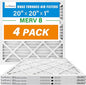 LotFancy 20x20x1 Air Filter MERV 8 4-Pack, Electrostatic Pleated Furnace & AC Filter, Captures Dust, Pet Hair, Pollen, Actual Size: 19.75"x19.75"x0.75"