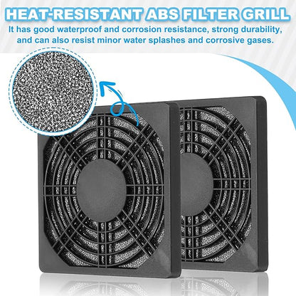 PATIKIL 90mm Fan Filter Grill, 6 Pcs Plastic Ventilation Dustproof Grill Cover Cooling Ventilator with Screws for Industry Workshop Computer Case Refrigerators Air Conditioning, Black