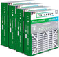 Filterbuy 20x25x6 Air Filter MERV 8 Essential Dust & Allergy Defense (4-Pack), Pleated HVAC AC Furnace Filters for AprilAire Space-Gard 201, 2200, 2250, & Lennox (Actual Size: 19.75 x 24.25 x 6.00)