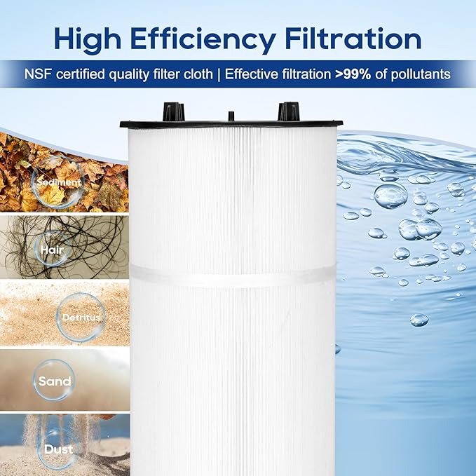 Miory 27002-0100S Pool Fliter Cartridges, Replacement for sta-rite 27002-0100S Pool and Spa D.E. Filter, Compatible with sta-rite PLM100 and System 2 Modular Media, with Air Bleed Assembly, 100 sq.ft