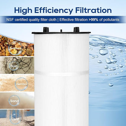 Miory 27002-0100S Pool Fliter Cartridges, Replacement for sta-rite 27002-0100S Pool and Spa D.E. Filter, Compatible with sta-rite PLM100 and System 2 Modular Media, with Air Bleed Assembly, 100 sq.ft