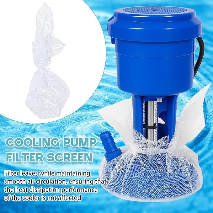 2 Sets 19.7 x 19.7 Inch Swamp Cooler Pump Swamp Cooler Filter Mesh Pump Basket Filter Screen with Cable Zip Ties(White)