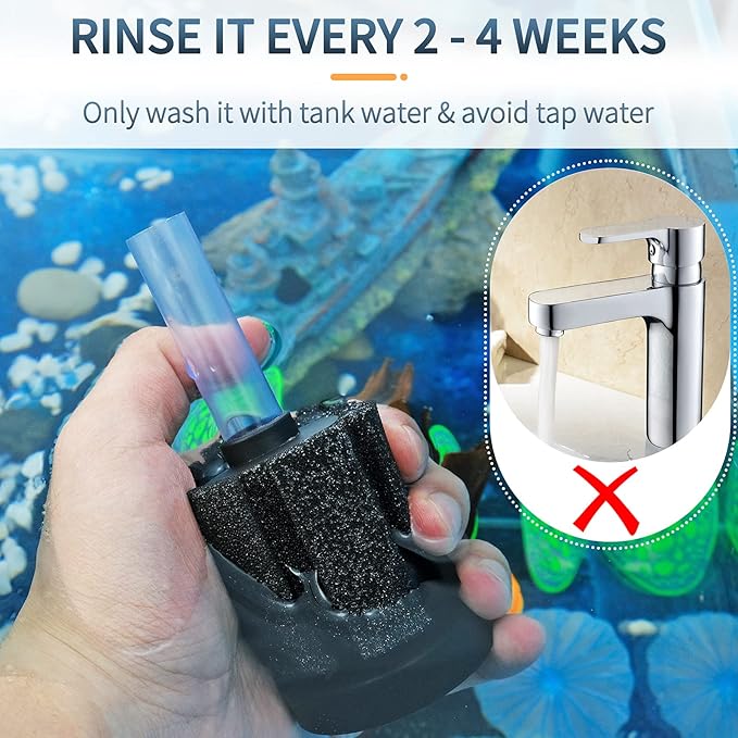 Pawfly Large Aquarium Bio Sponge Filter Quiet Betta Fry Shrimp and Small Fish Foam Filter for Fish Tank up to 60 Gallon, 4 Pack