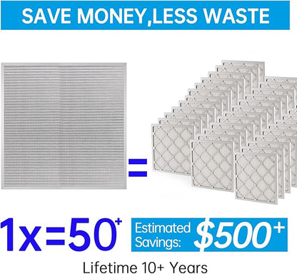 UBeesize 24x24x1 Reusable Electrostatic Air Filter HVAC AC Furnace Filter,MERV 8,Washable,Lasts a Lifetime,Permanent Air Filter,Breathe Fresher,Home And Office(Actual Size:23.39x23.39x0.82Inch)