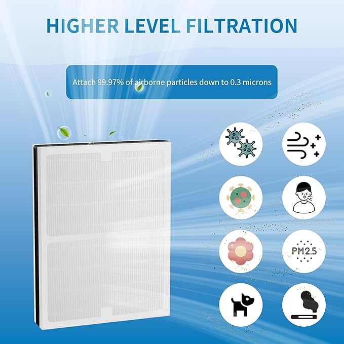 IAF-H-100B IDYLIS B Filter Replacement, Compatible with Idylis AC-2125, AC-2126, IAP-10-125, IAPC-40-140, IAP-10-150, IAP-10-050 Air Purifiers, Replaces Part#IAF-H-100B, 2 Pack