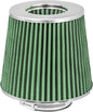Mortar Aftermarket Auto Air Filter Replacement - Car Enthusiast Class Universal Cold Air Intake Gulps in More Air for More Engine Power & Passionate Induction Sound, 3.5 In, Green