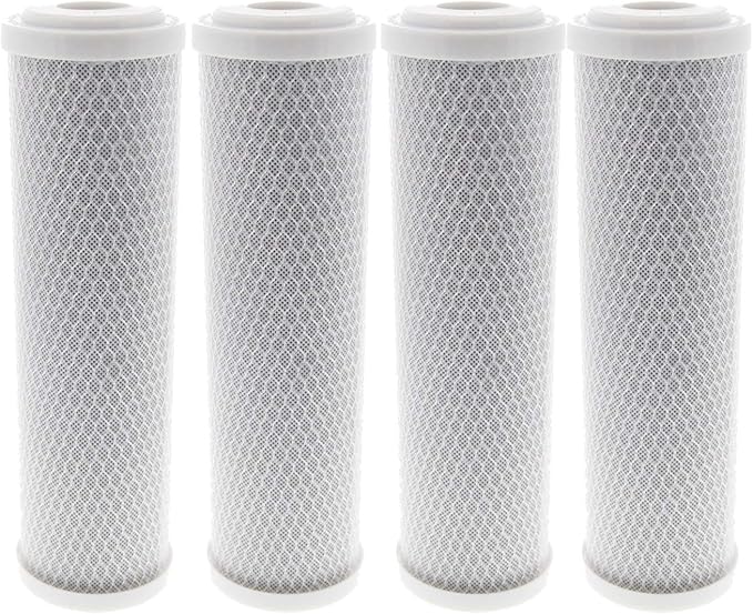 Tier1 10 Micron 10 Inch x 2.5 Inch | 4-Pack Whole House Carbon Block Water Filter Replacement Cartridge | Compatible with Pentek EPM-10, 155634-43, EP-10, CB-25-1010, Home Water Filter