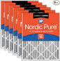 Nordic Pure 16x25x4 (Actual Size: 15 1/2 x 24 1/2 x 3 5/8) Pleated Air Filters MERV 15 Plus Carbon 6 Pack