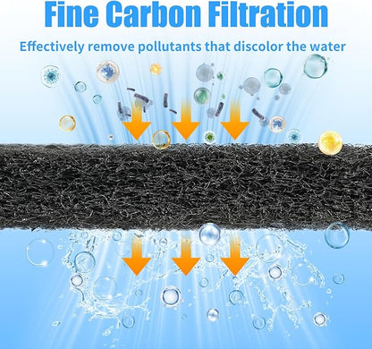 AQUANEAT Aquarium Activated Carbon Filter Media Pad for Fish Tank Pond Canister Filter (10.5" x 18")