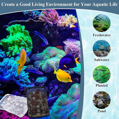 16 Pcs Aquarium Filter Media Bags Extra Fine, 7.8 x 5.9 Inch Filter Media Bag with Zipper, White & Black Aquarium Mesh Bag for Fish Tank Activated Carbon, Ceramic Rings